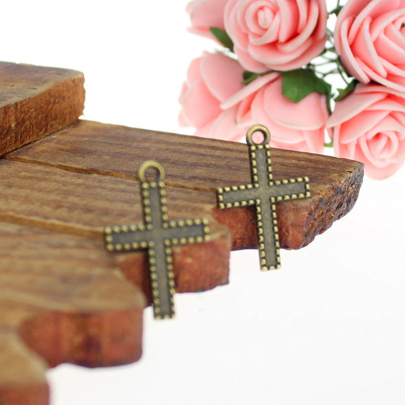 Alloy Cross Charm Pendant 25x16mm