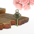 Vintage Double-Sided Alloy Key Charm Pendant