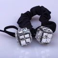 Black Bow and Crystal Look Decorative Hair Tie Accessories view 3