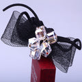 Black Bow and Crystal Look Decorative Hair Tie Accessories view 5