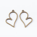 Open Heart Bezel Frame Charms in Three Metal Finishes view 8