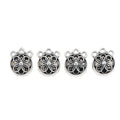 Floral Medallion Large Hole Bail Bead in Silver Tone view 2