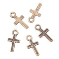 Small Cross Metal Charm In 5 Finish Options for Jewelry Making view 2