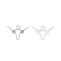 Longhorn Skull Outline Metal Charm In 4 Finish Options view 2