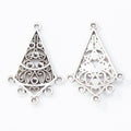 Triangular Filigree Multi Loop Connectors in Two Finishes view 2