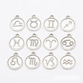 Round Zodiac Symbol Metal Charms in 2 Pictured Finishes view 2