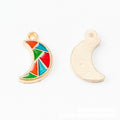Multicolor Enamel Crescent Moon Charm Pendant For Jewelry Making And Craft Projects view 2