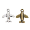 Three Dimensional Airplane Charm in 2 Metal Finishes for Jewelry Making view 2
