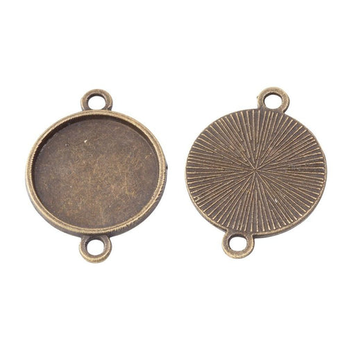 Close view showing the front and reverse details of the round bezel connector