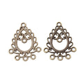 Ornate Teardrop Multi Loop Connector In Assorted Metal Finishes For Jewelry Crafts view 2