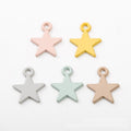 Simple Five Point Star Enamel Charms in Five Soft Colors view 2