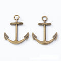 Classic Anchor Charm in Three Vintage Metal Finishes view 2