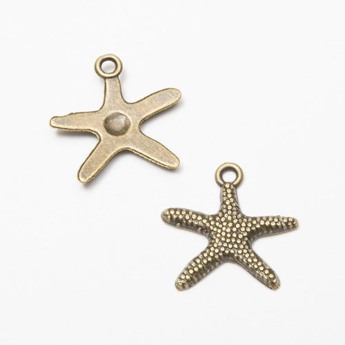 Textured Starfish metal component, reverse and front details on a white background.
