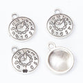Round Clock Cabochon Setting Metal Component in 2 Distinct Finishes for Jewelry Making view 2