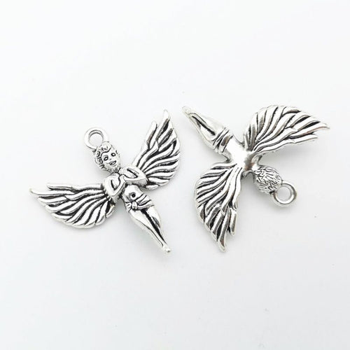 Flying Fairy Charm front and reverse details on a white background