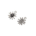 Dimensional Flower Metal Connector in Antique Silver Tone view 2
