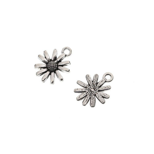 Metal dimensional flower connector, front detail shown in the product image