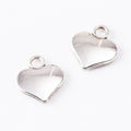 Small Smooth Heart Charm In Antique Bronze, Antique Silver and Light Gold Metal Finish view 2