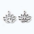 Yoga Lotus Charm in 2 Metal Finishes for Jewelry Making view 2