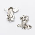 Sitting Frog Charm Metal Jewelry Making Component Pendant view 2