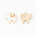 Cat Pair Enamel Metal Charms in Cream and Gold Tone view 2