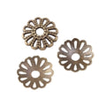 Antique Metal Openwork Flower Bead Cap With Textured Detail, 2 Finishes view 2