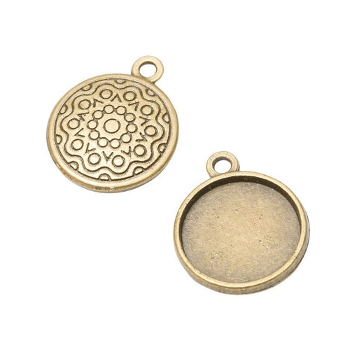 Metal spiral-texture round setting, front detail shown in the product image