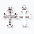 Ornate Cross Pendant with Dotted Face in Two Antique Finishes view 2