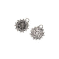 Dimensional Sunflower Metal Connector in Antique Silver Tone view 2
