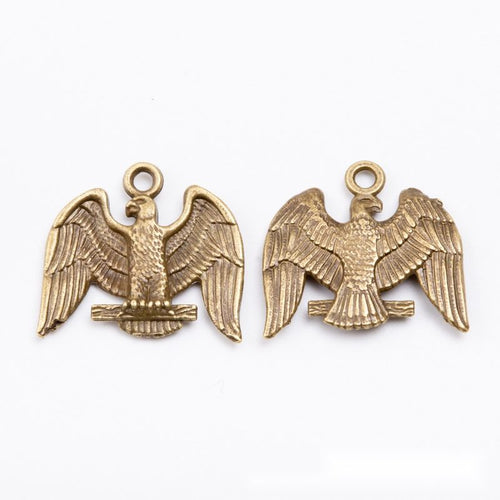 Close view of spread-wing eagle charm