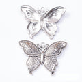 Double Loop Butterfly Connector Charms in Three Finishes view 2