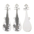Detailed Pipa Lute Charm in Antique Silver Tone Jewelry Making Component view 2