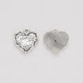 Embossed Floral Heart Metal Charm in 1 Pictured Finish view 2