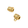 Dotted Barrel Large Hole Bail Bead in Gold and Silver Tones view 2