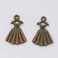 Pleated Dress Metal Charm for Jewelry Making in 3 Visible Finishes view 2