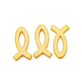 Ribbon Fish Outline Metal Charms in Bronze Gold and Silver Tones view 2