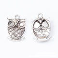 Large Eye Owl Metal Charms in Antique Bronze and Silver view 2
