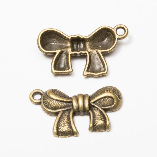 Striped Bow metal design front and back view on a light background