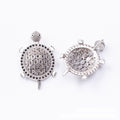 Patterned Turtle Pendant Charm in Two Antique Finishes view 2