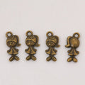 Braided Girl Detailed Metal Charm in 6 Finishes for Crafting view 2