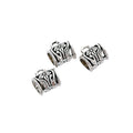 Flower Square Tube Bail Bead in Textured Metal for Jewelry Making view 2