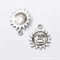 Sun Face Charms in Antique Bronze, Antique Silver for Jewelry Making view 2