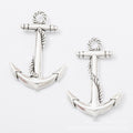 Rope Detail Anchor Metal Charms in 2 Pictured Finishes view 2