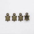 Tiny Textured Turtle Charm in 2 Metal Finishes for Jewelry Making view 2