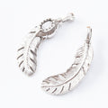 Curved Feather Charm Metal Jewelry Making Pieces In 2 Styles view 2