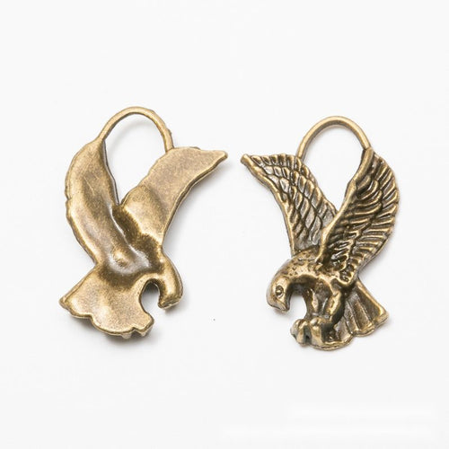 Alternate image of flying eagle charm showing available finishes and form