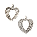 Winged Heart Metal Charm In 3 Finish Options for Jewelry Making view 2