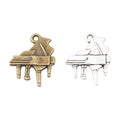 Grand Piano-Shaped Metal Charm Pendants in 2 Finishes view 2