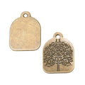 Rectangular Tree of Life Metal Charms in Two Finishes view 2
