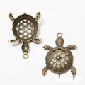 Openwork Turtle Metal Charm in 3 Distinct Finishes for Jewelry Making view 2